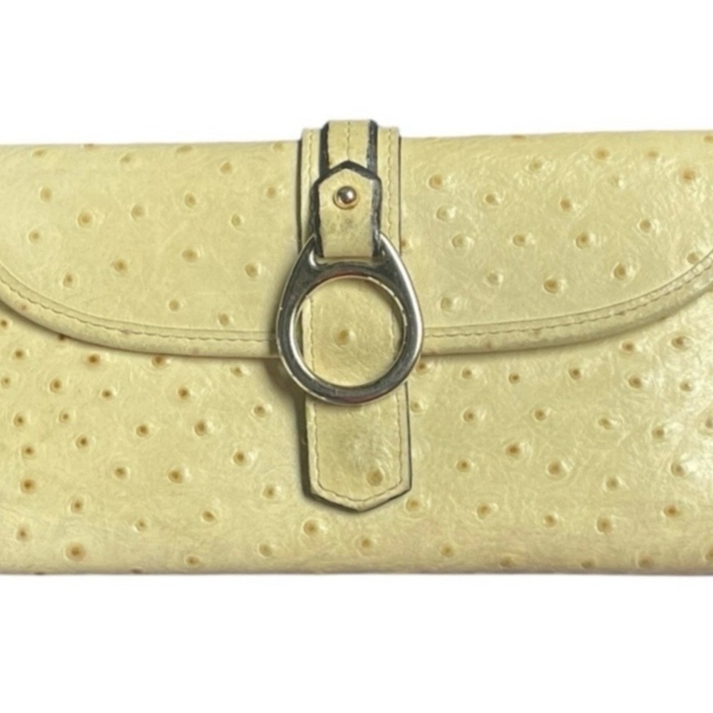 Dooney & Bourke Versus Vintage Cream Ostrich Leather Wallet